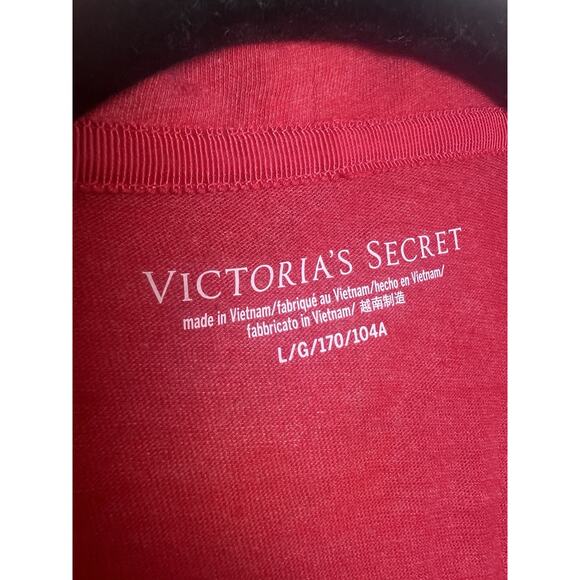 Victoria's Secret Lightweight Long Sleeve Short Red Robe Size Medium Pockets - Picture 4 of 10